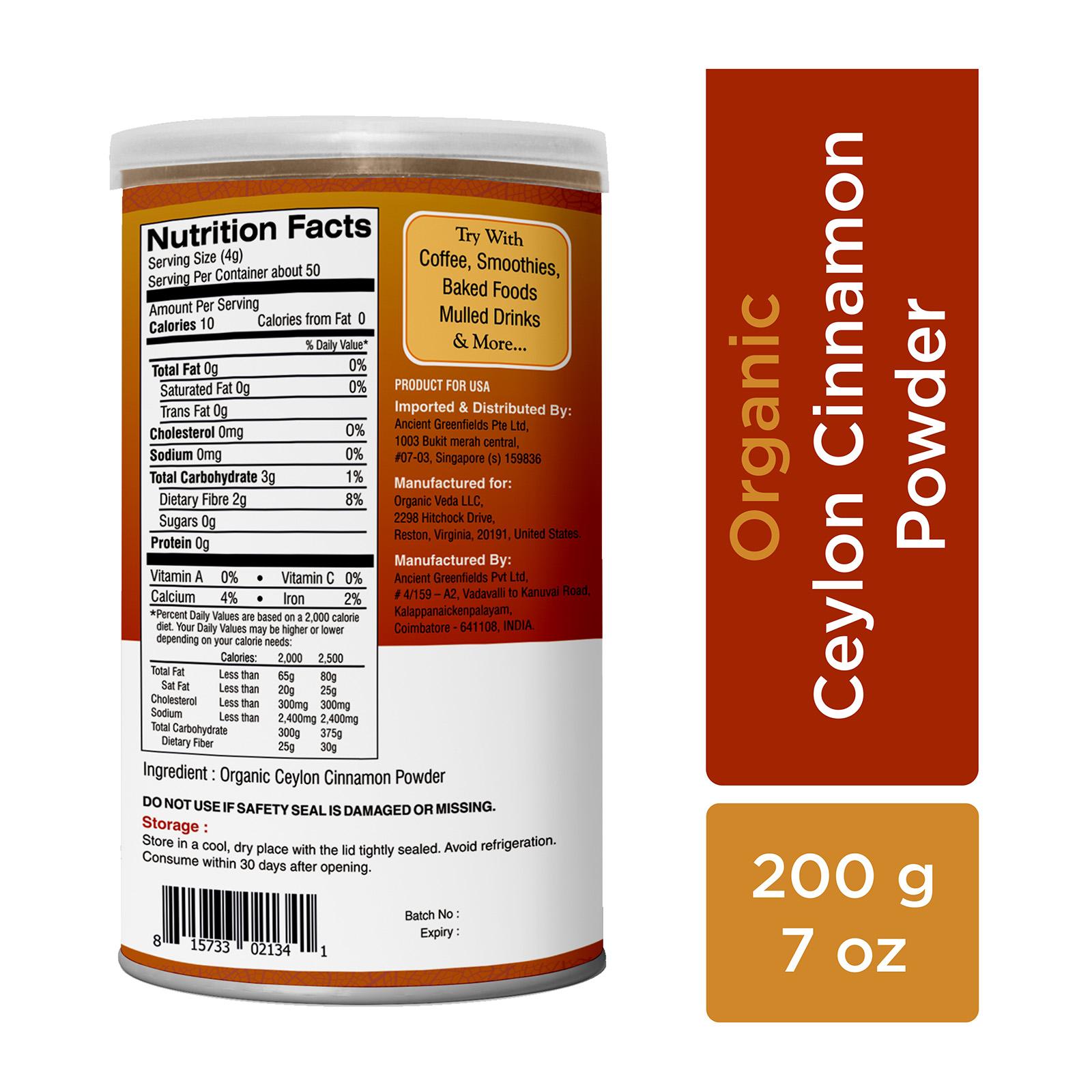 Buy Ceylon Cinnamon Powder 100 Organic Organicveda.sg