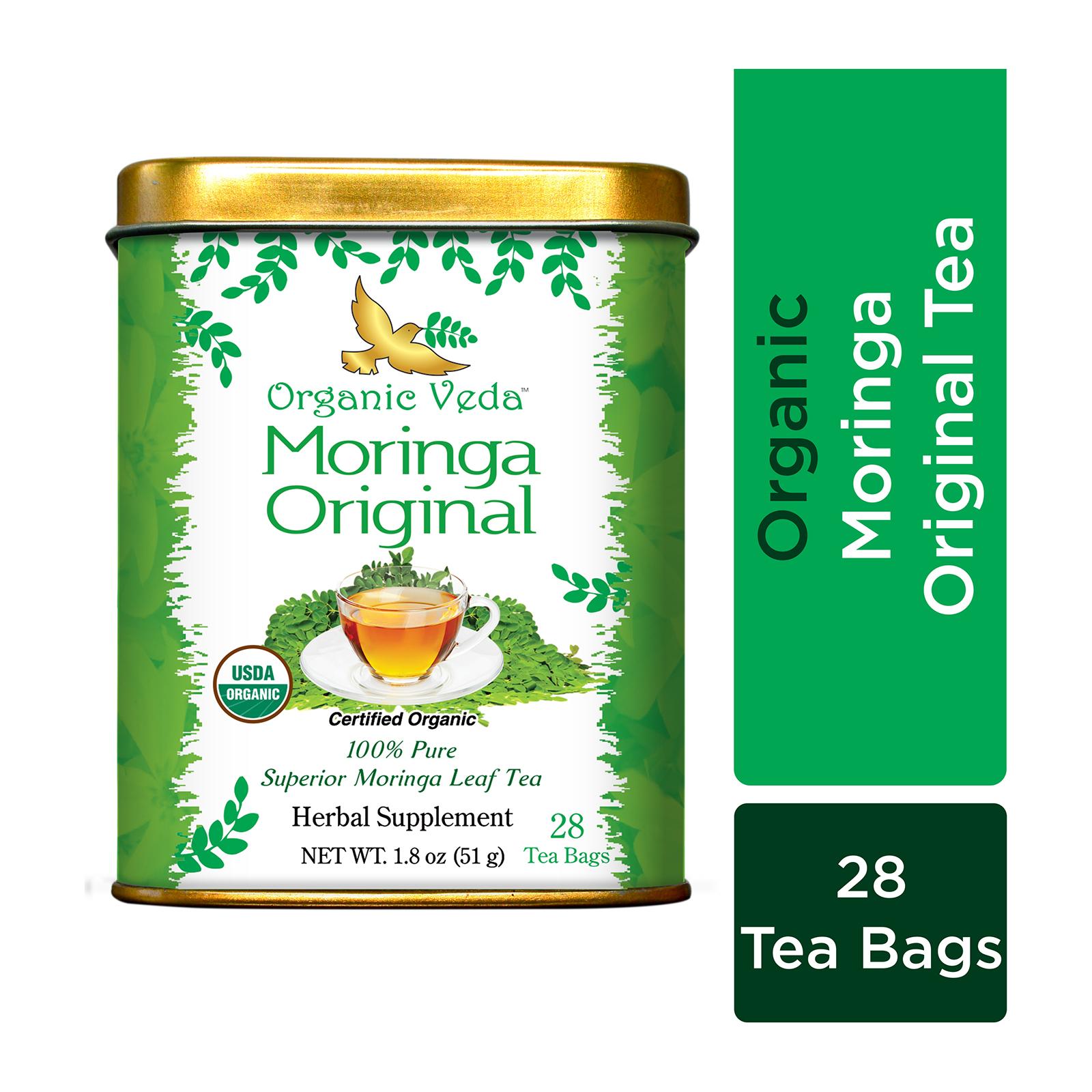 Buy Moringa Tea, Pure herbal Moringa Tea Bags Organicveda.sg