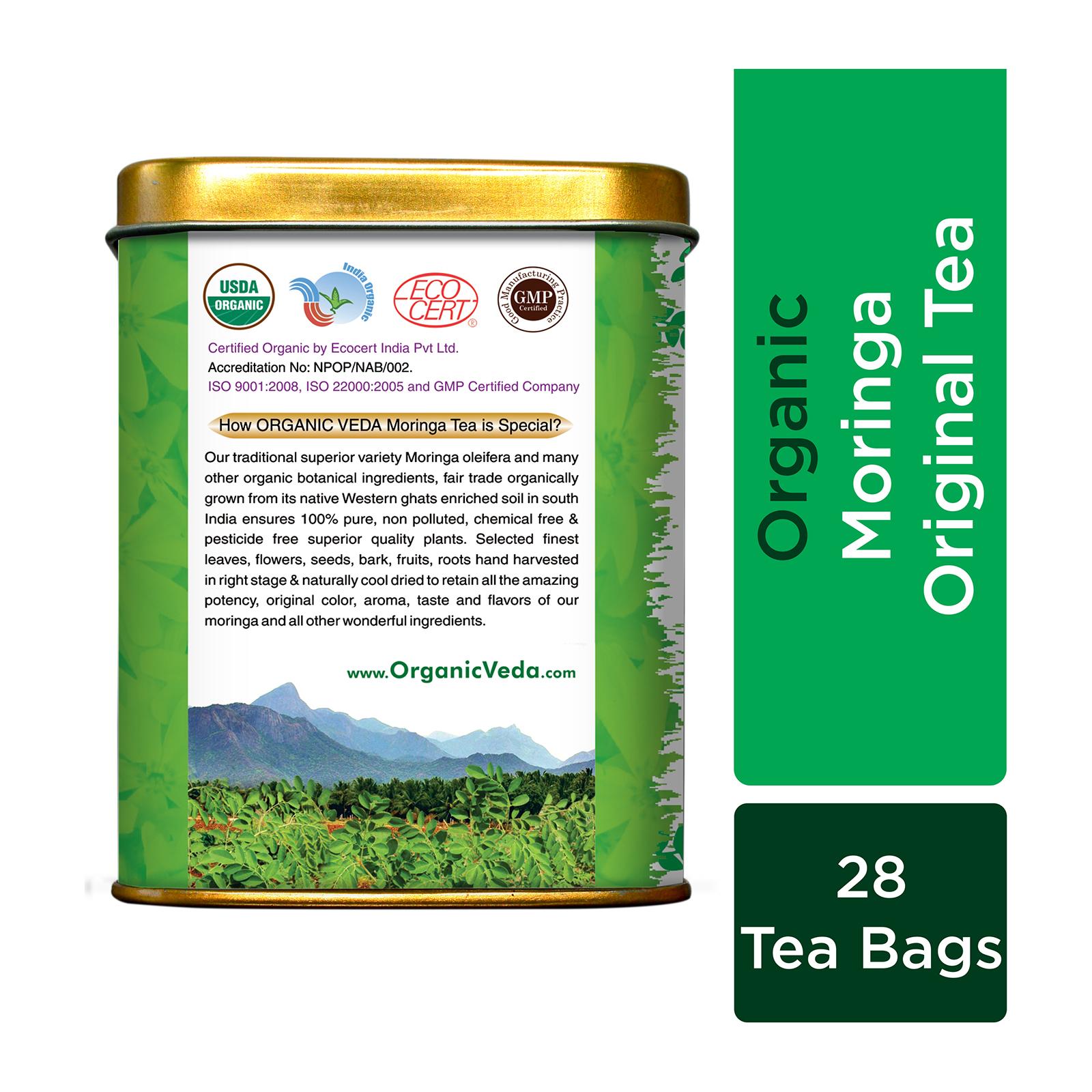 Buy Moringa Tea, Pure herbal Moringa Tea Bags Organicveda.sg