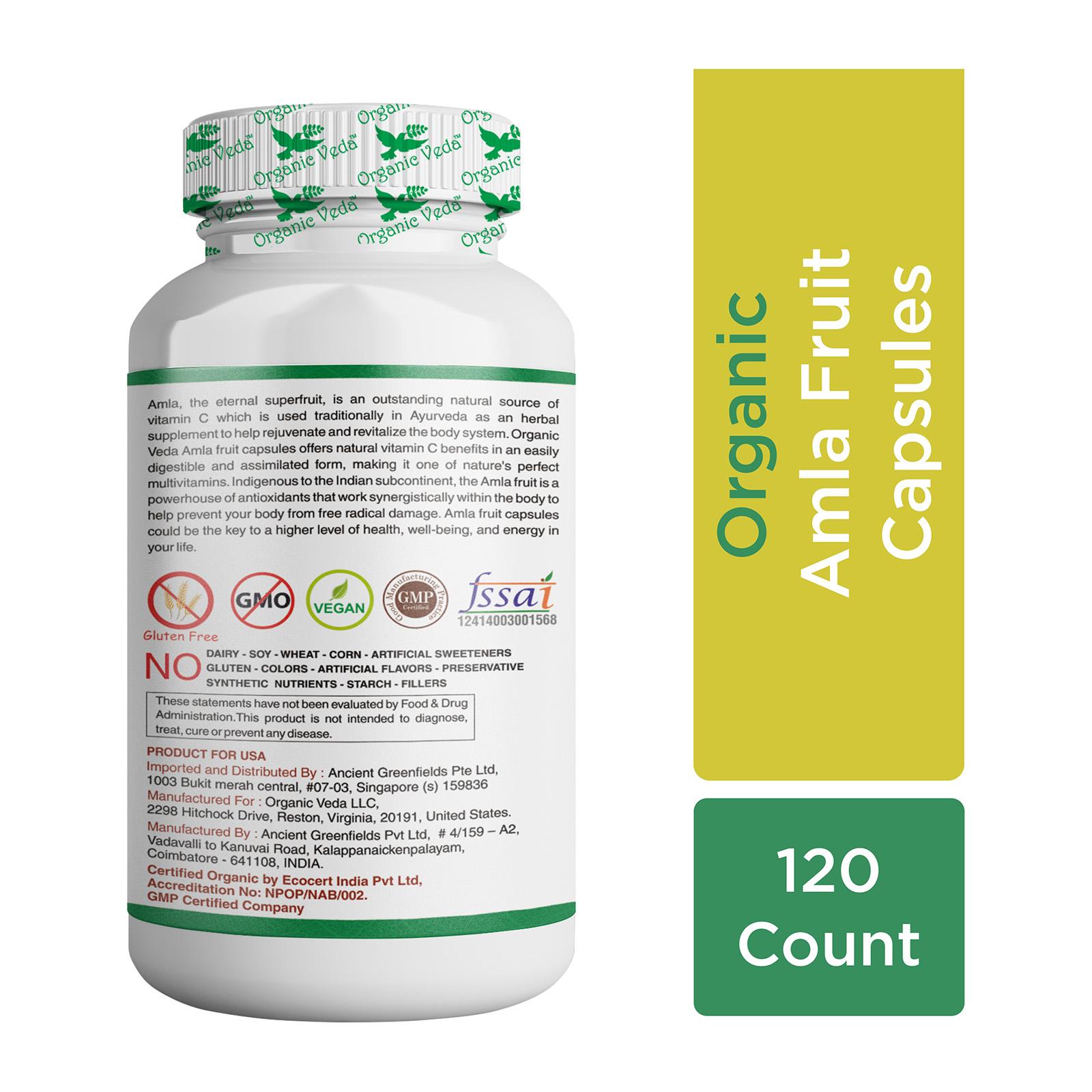 Buy 100 Raw organic Amla Fruit Powder Veg Capsules at Organicveda Malaysia