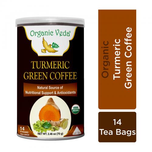 Organic Veda Turmeric Green Coffee is an adventurous barista combining